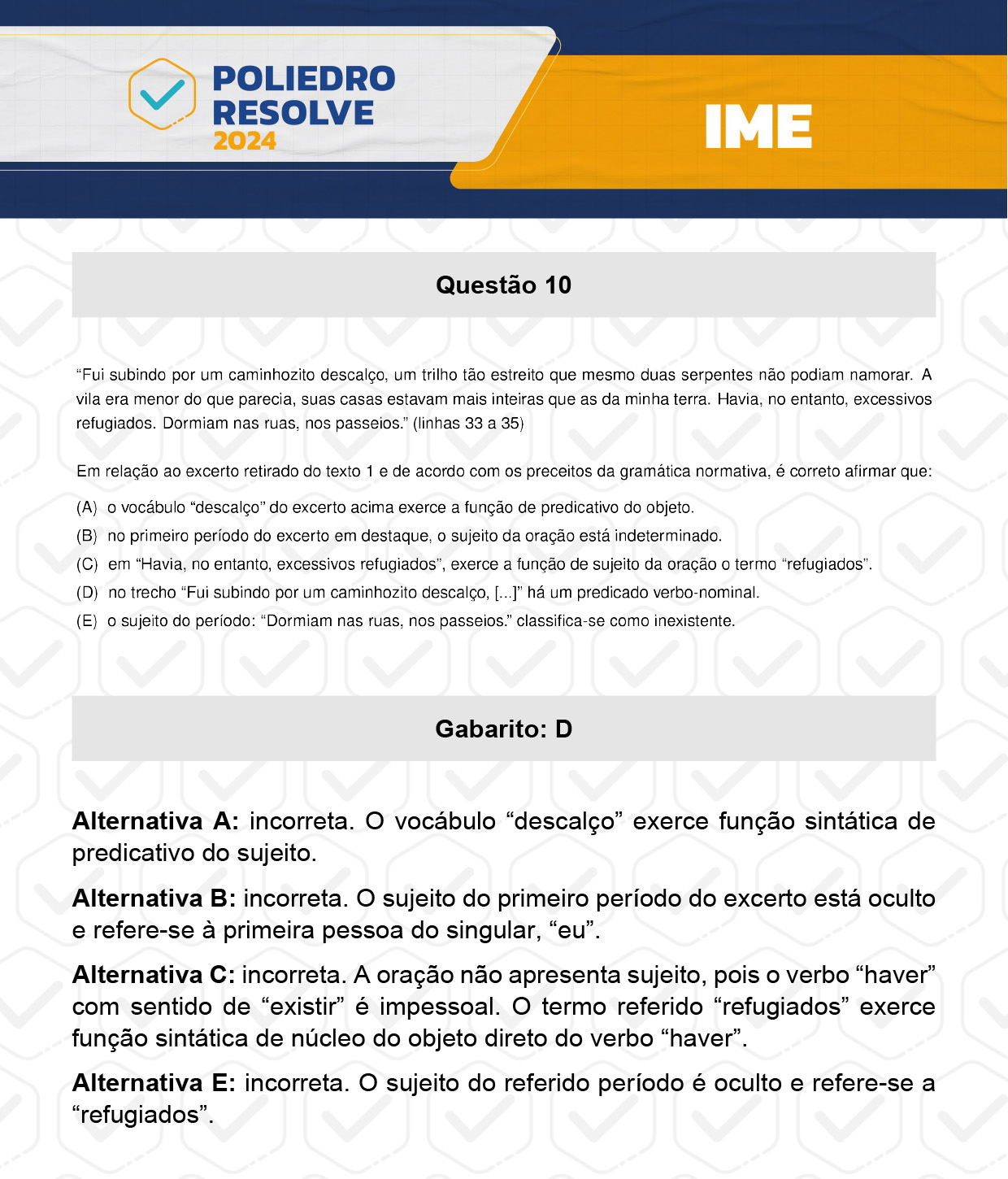 Questão 10 - 2ª Fase - 4º Dia - IME 2024