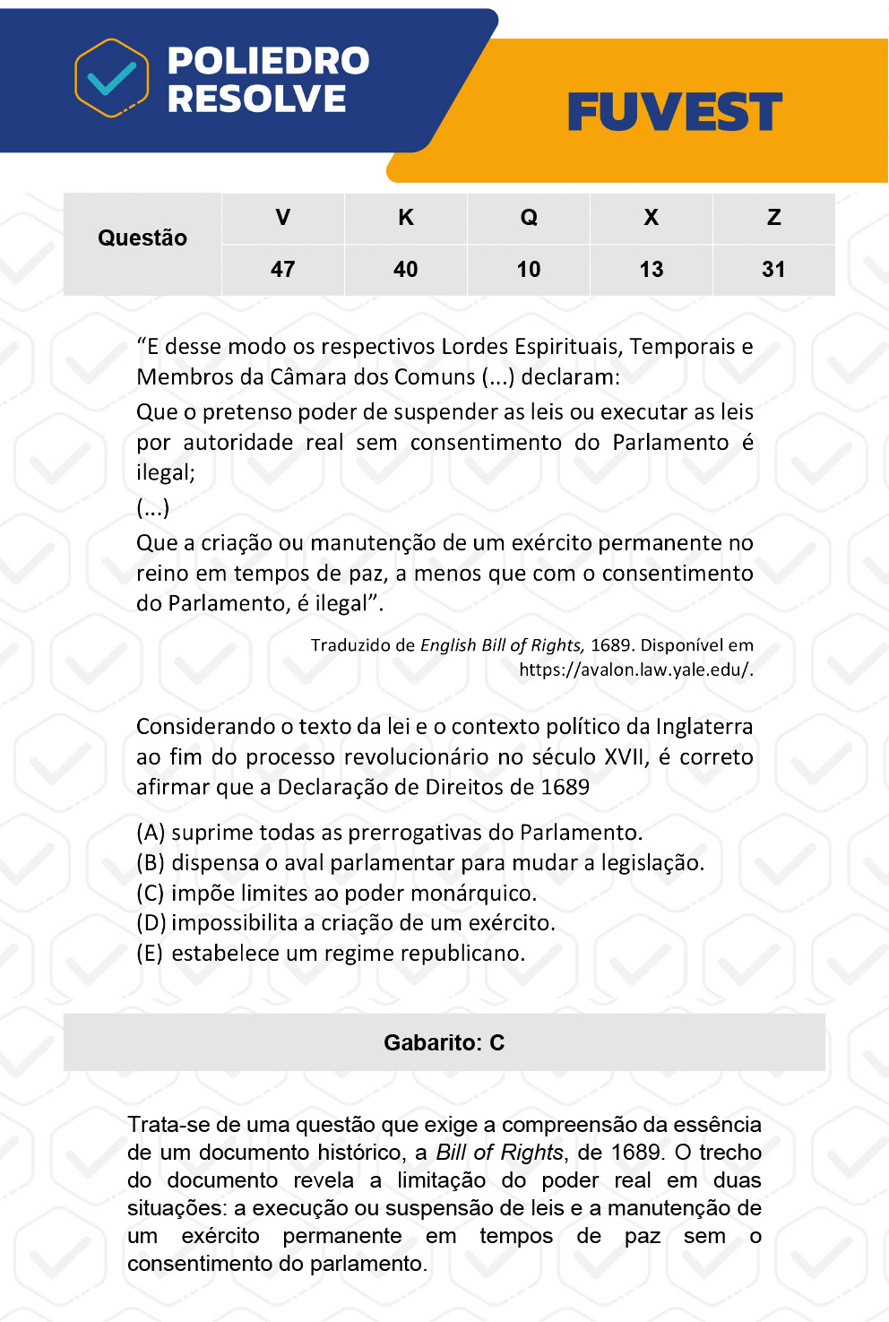 Questão 47 - 1ª Fase - Prova V - FUVEST 2023