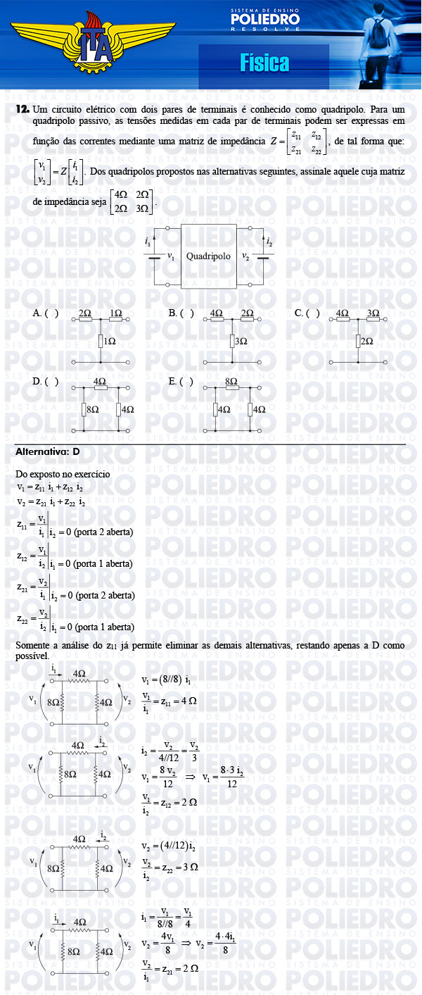 Questão 12 - Física - ITA 2014