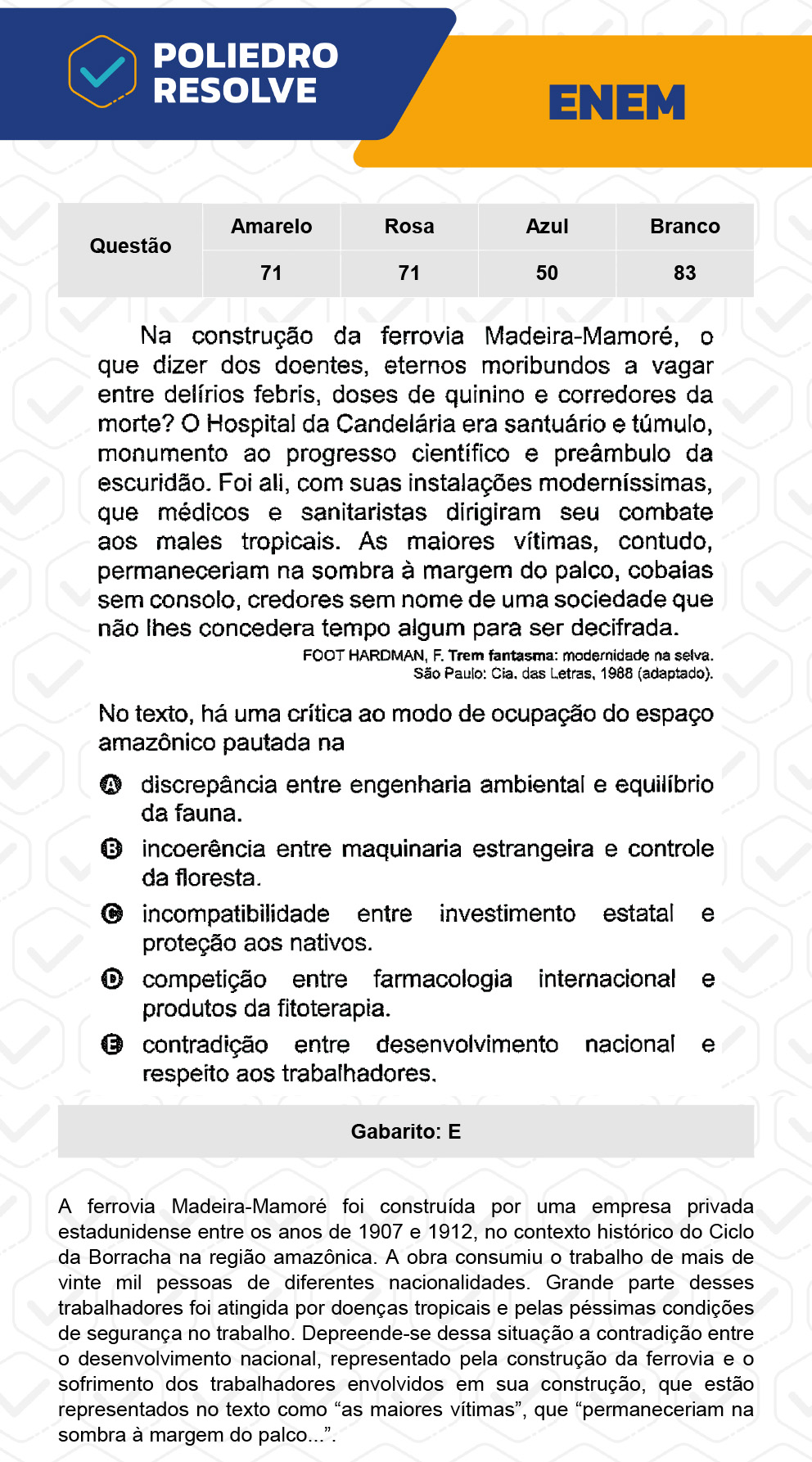 Questão 50 - 1º Dia - Prova Azul - ENEM 2022