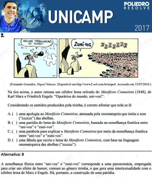 Questão 2 - 1ª Fase - UNICAMP 2017