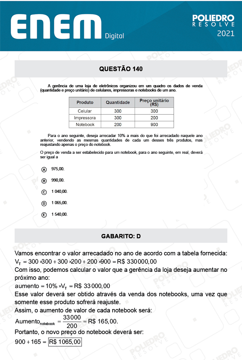 Questão 140 - 2º Dia - Prova Cinza - ENEM DIGITAL 2020