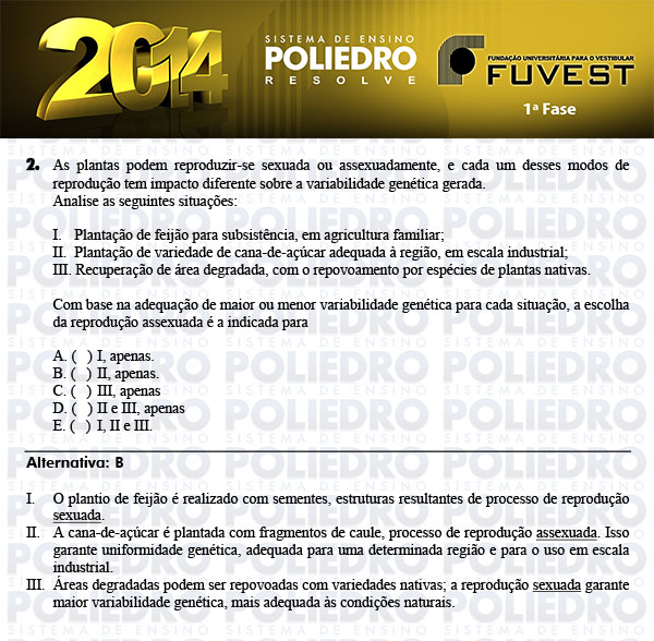 Questão 2 - 1ª Fase - FUVEST 2014