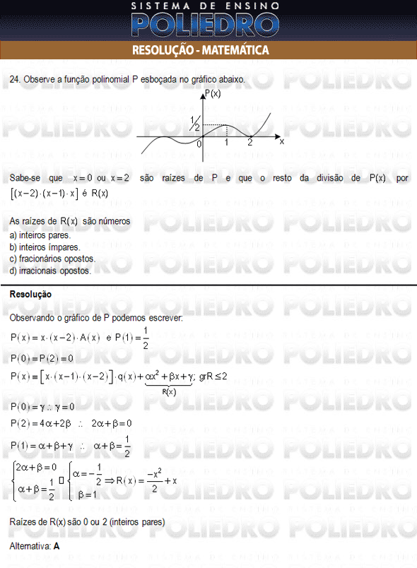 Questão 24 - Inglês e Matemática - AFA 2010