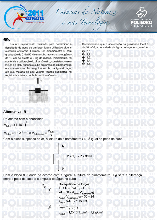 Questão 69 - Sábado (Prova rosa) - ENEM 2011