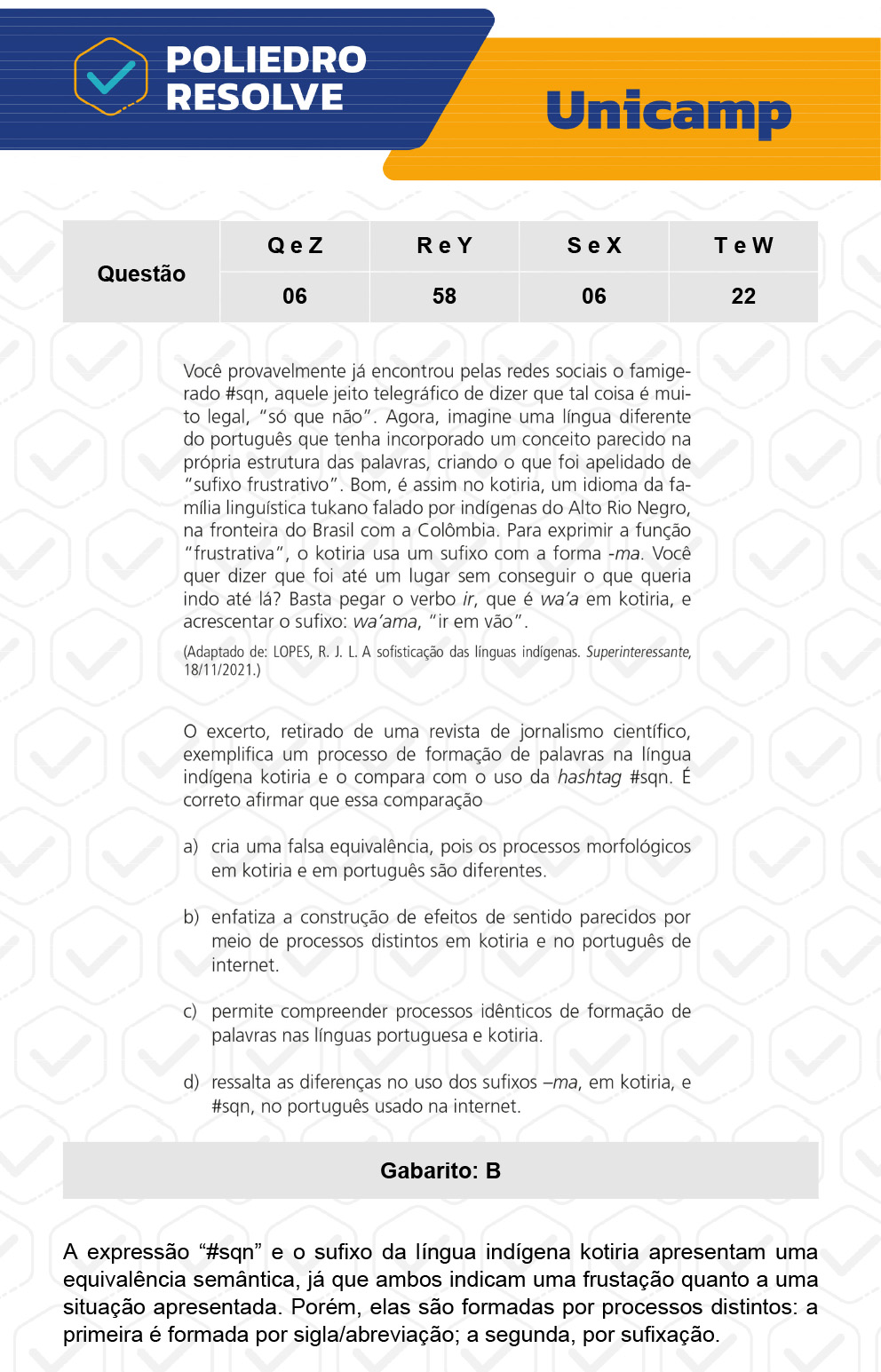 Questão 22 - 1ª Fase - 1º Dia - T e W - UNICAMP 2023