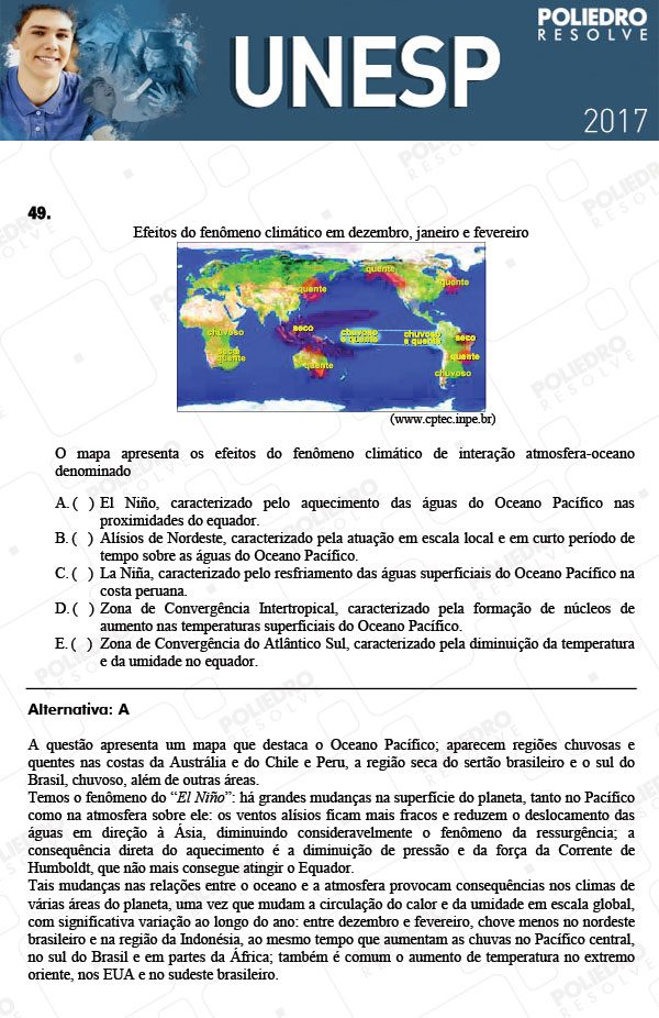 Questão 49 - 1ª Fase - UNESP 2017