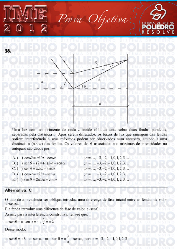 Questão 28 - Objetiva - IME 2012