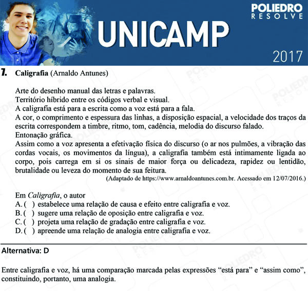 Questão 7 - 1ª Fase - UNICAMP 2017