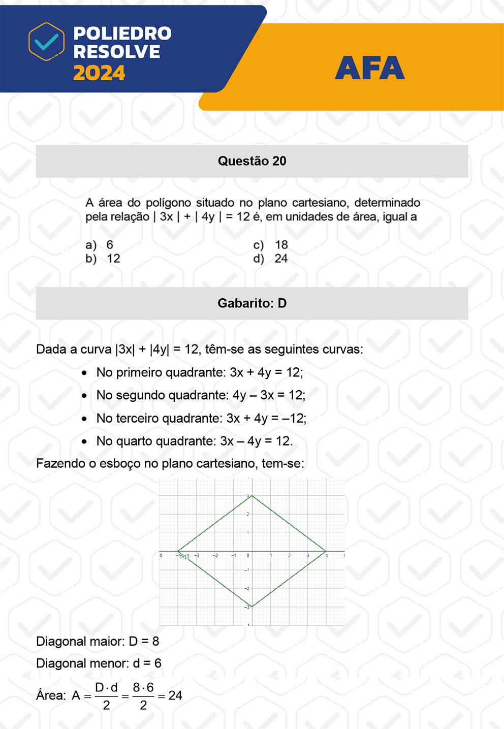 Questão 20 - Prova Modelo A - AFA 2024