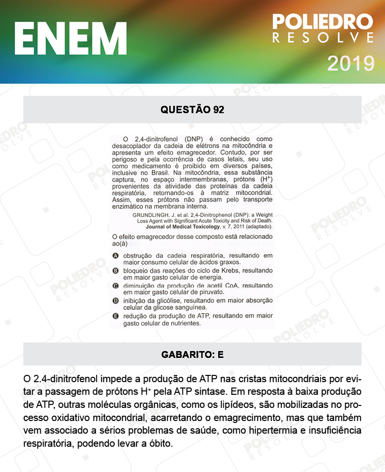 Questão 92 - 2º DIA - PROVA AMARELA - ENEM 2019