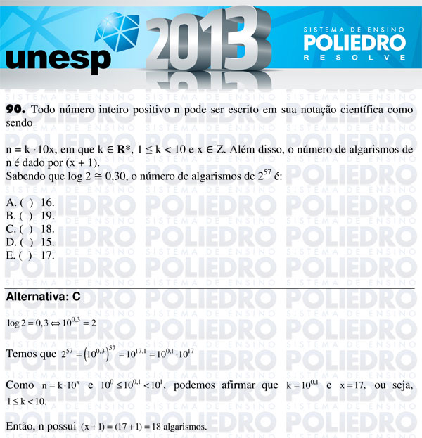 Questão 90 - 1ª Fase - UNESP 2013