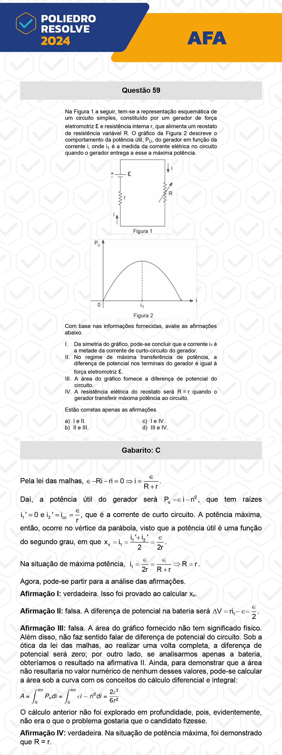 Questão 59 - Prova Modelo A - AFA 2024