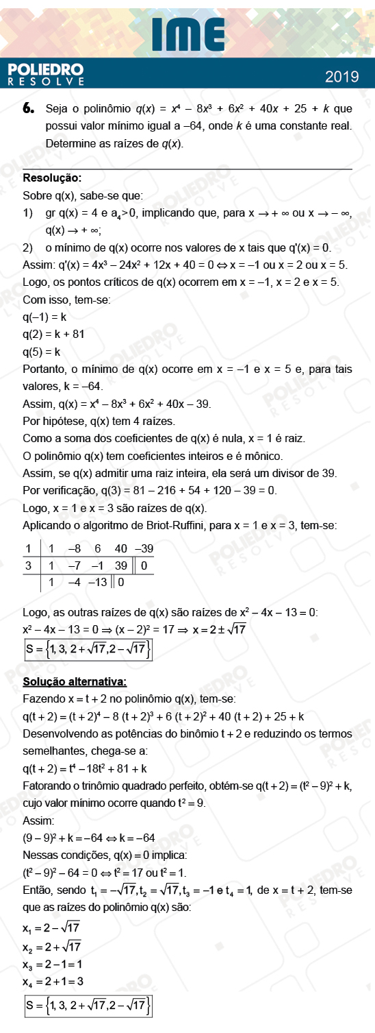 Dissertação 6 - 2ª Fase - Matemática - IME 2019