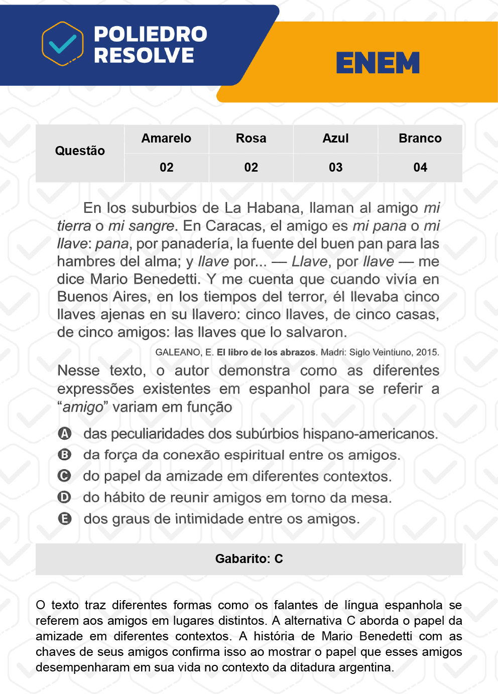 Questão 4 - 1º Dia - Prova Branca - ENEM 2022