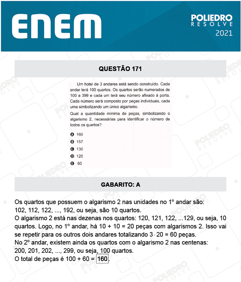 Questão 171 - 2º Dia - Prova Cinza - ENEM 2020