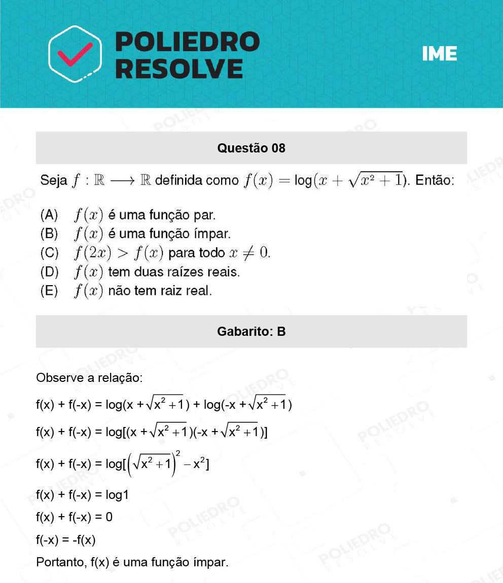 Questão 8 - 1ª Fase - IME 2023