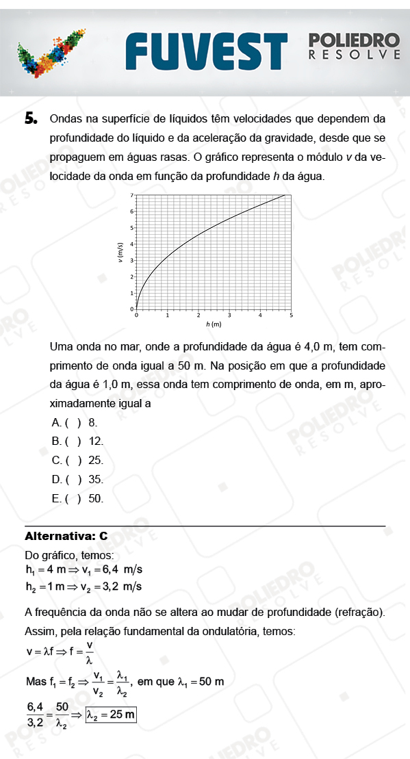 Questão 5 - 1ª Fase - PROVA V - FUVEST 2018