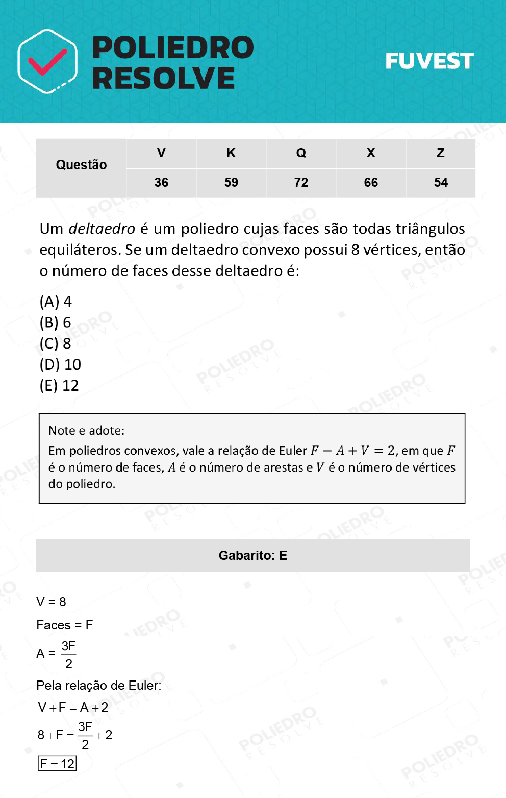 Questão 36 - 1ª Fase - Prova V - 12/12/21 - FUVEST 2022