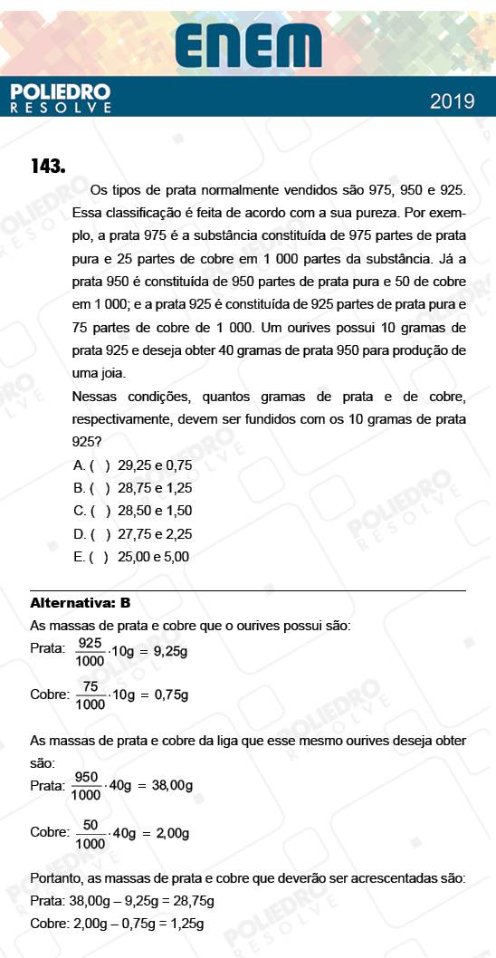 Questão 143 - 2º Dia - Prova AZUL - ENEM 2018