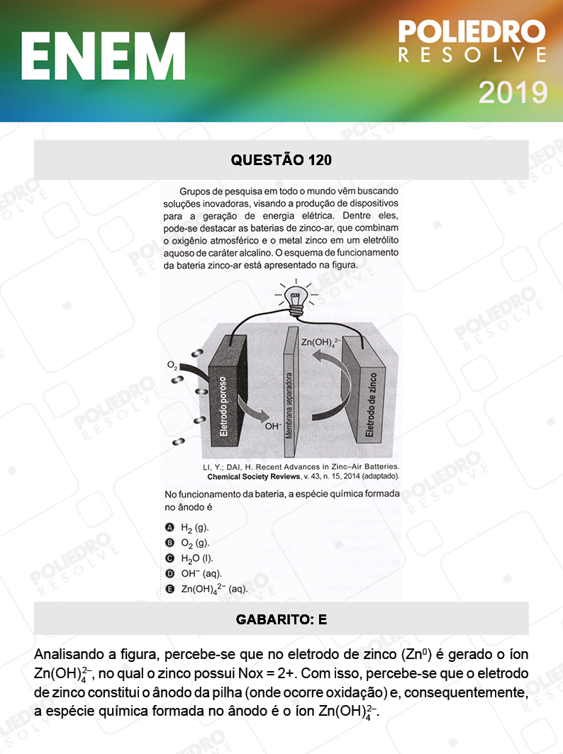 Questão 120 - 2º DIA - PROVA ROSA - ENEM 2019