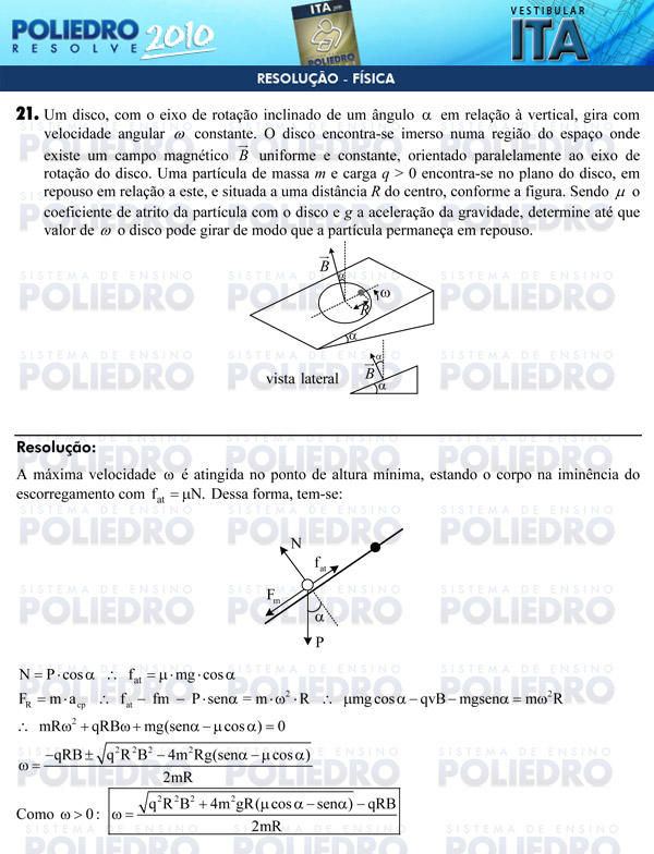 Dissertação 21 - Física - ITA 2010