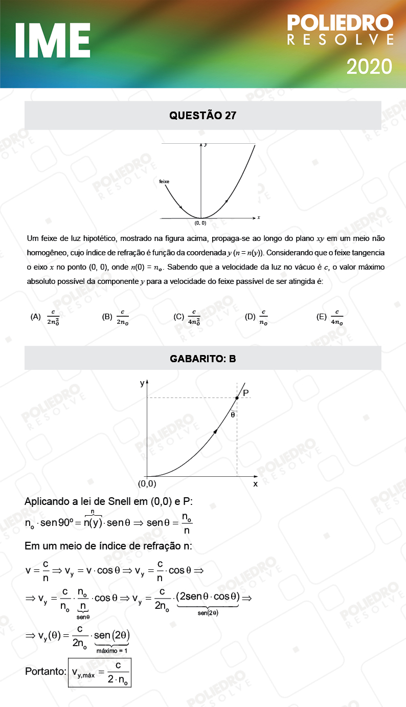 Questão 27 - 1ª Fase - IME 2020