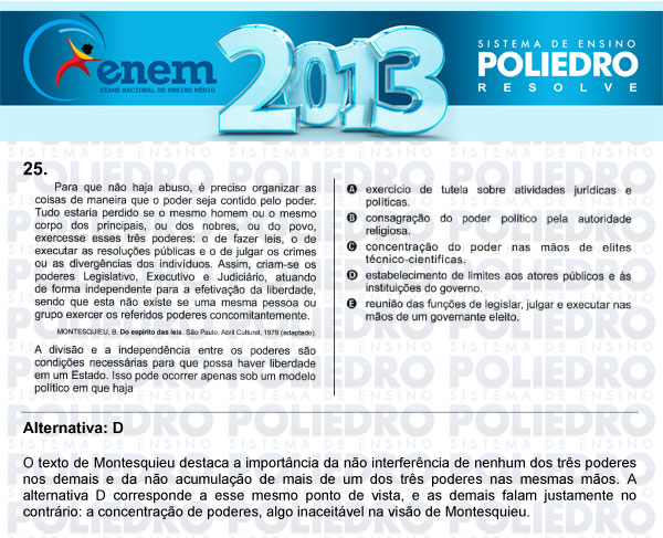 Questão 25 - Sábado (Prova Amarela) - ENEM 2013