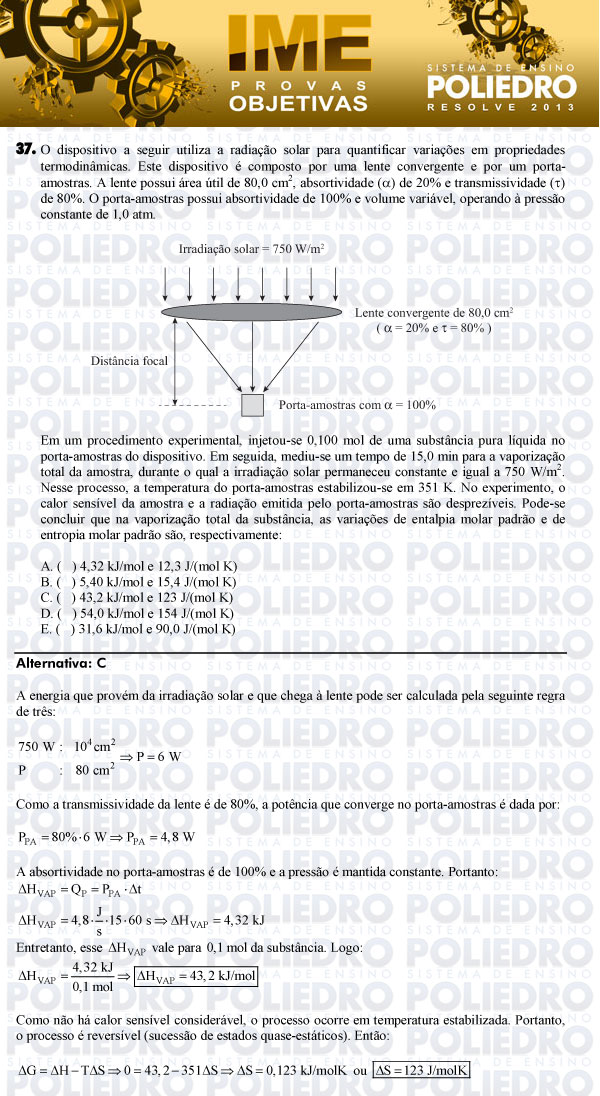 Questão 37 - Objetiva - IME 2013