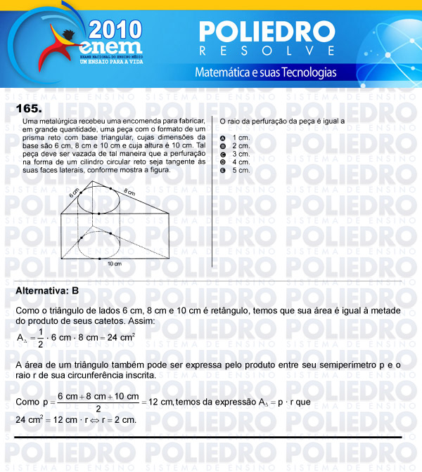 Questão 165 - Domingo (Prova rosa) - ENEM 2010