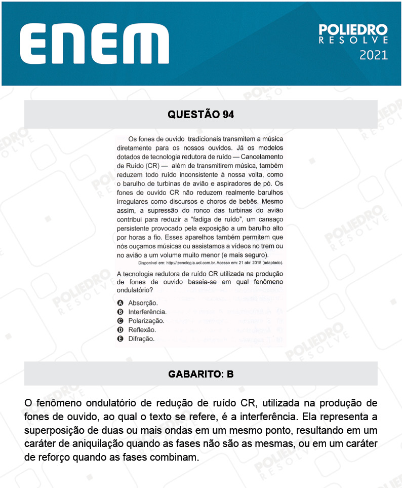 Questão 94 - 2º Dia - Prova Amarela - ENEM 2020