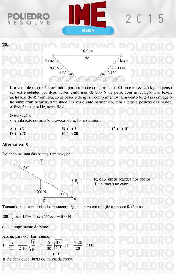 Questão 23 - Objetiva - IME 2015