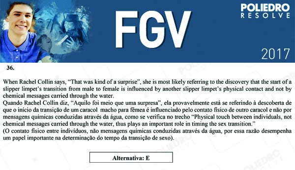 Questão 36 - Objetivas - 2017.1 - FGV 2017