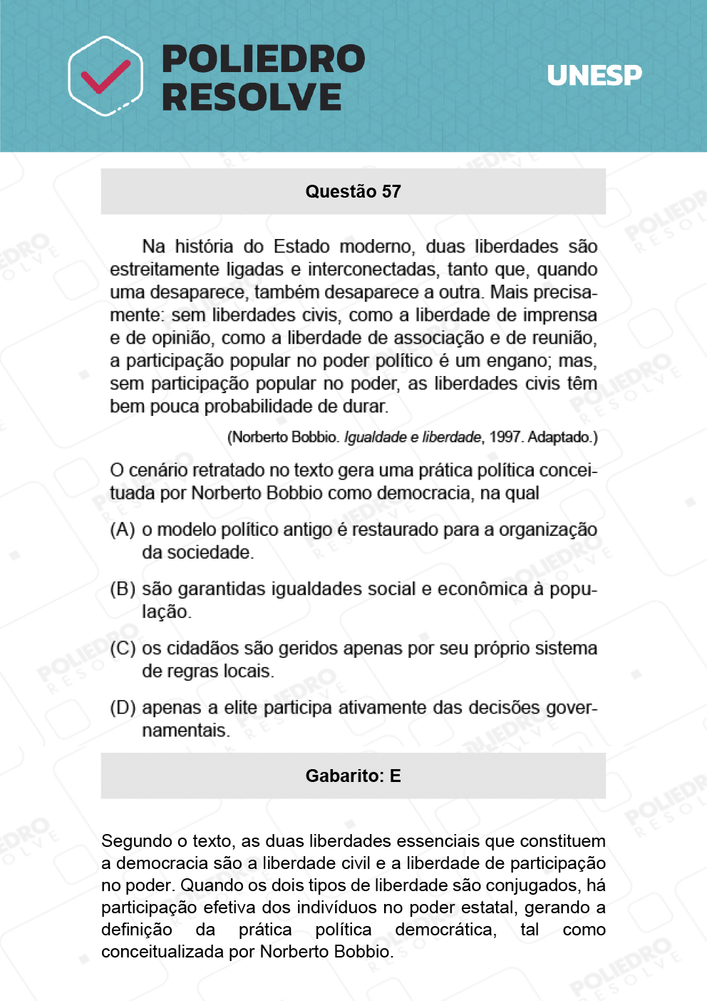 Questão 57 - 1ª Fase - Biológicas - UNESP 2022