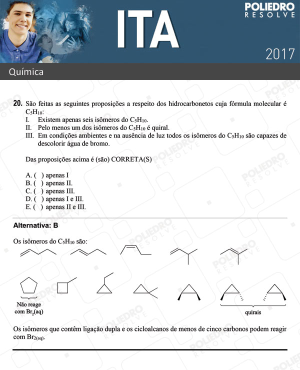 Questão 20 - Química - ITA 2017