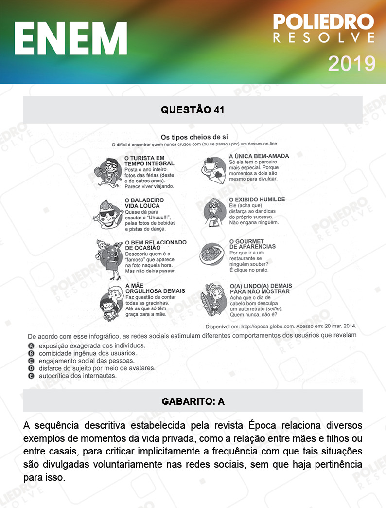 Questão 41 - 1º DIA - PROVA AMARELA - ENEM 2019