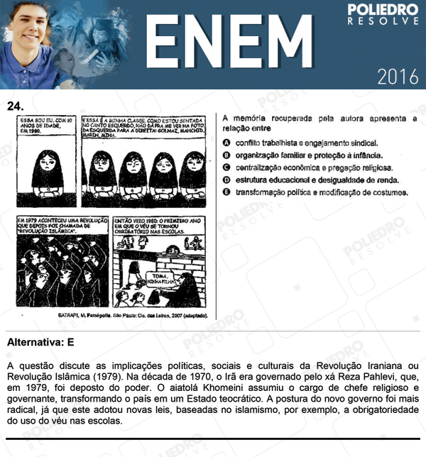 Questão 24 - 1º Dia (PROVA ROSA) - ENEM 2016