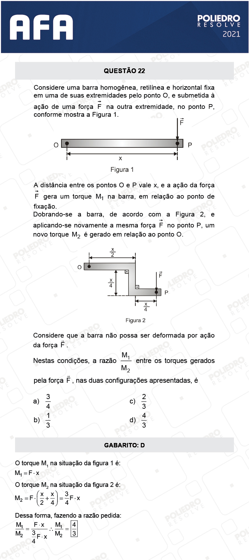 Questão 22 - Prova Modelo A - AFA 2021