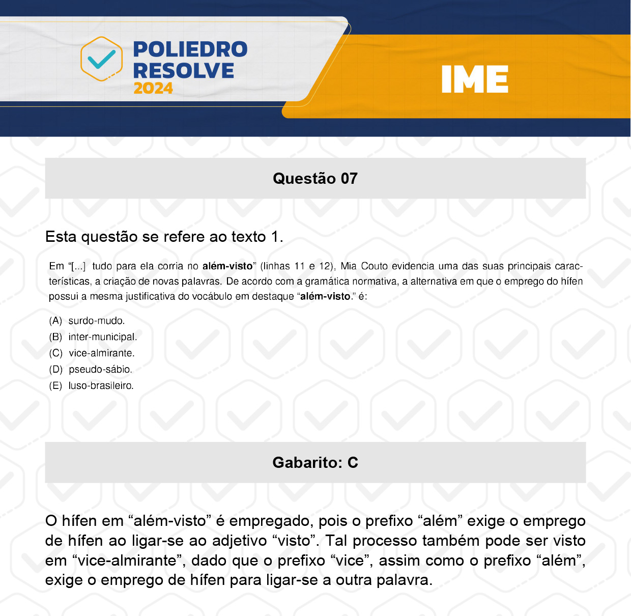 Questão 7 - 2ª Fase - 4º Dia - IME 2024