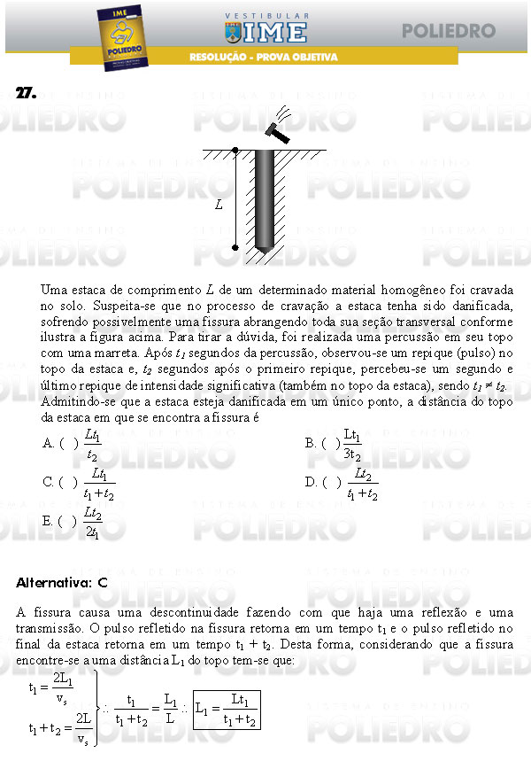 Questão 27 - Objetiva - IME 2009