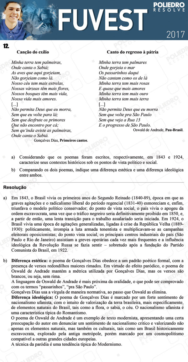 Dissertação 12 - 2ª Fase - 2º Dia - FUVEST 2017