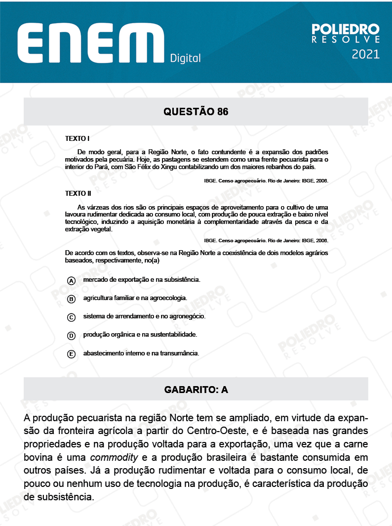 Questão 86 - 1º Dia - Prova Azul - Espanhol - ENEM DIGITAL 2020