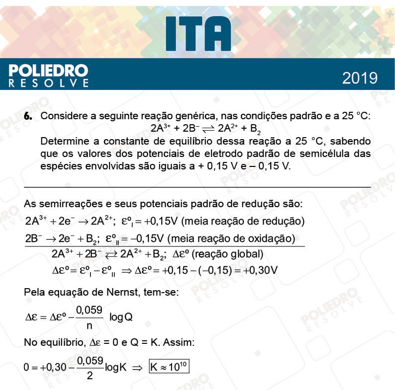 Dissertação 6 - 2ª Fase - 1º Dia - MAT / QUI - ITA 2019