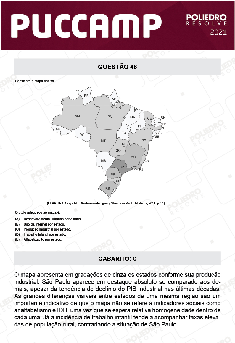 Questão 48 - Direito - PUC-Campinas 2021