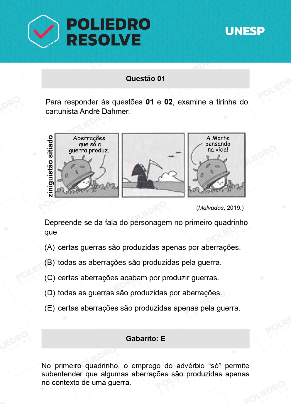 Questão 1 - 2ª Fase - UNESP 2022