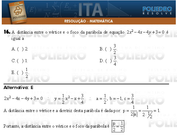 Questão 16 - Matemática - ITA 2009