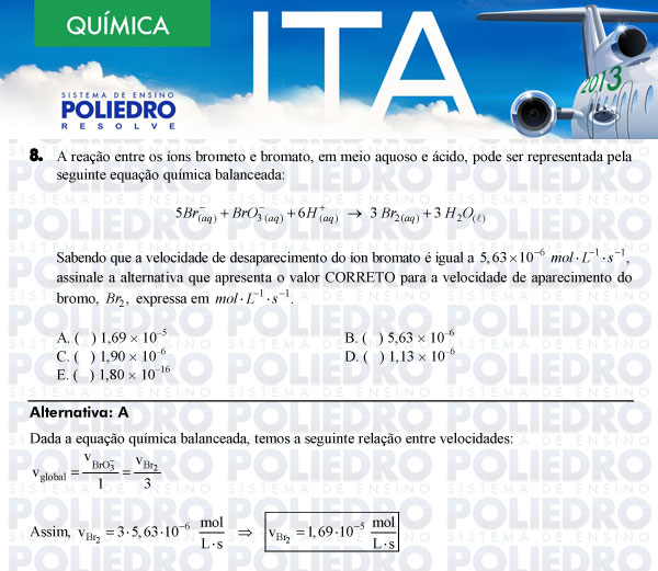 Questão 8 - Química - ITA 2013