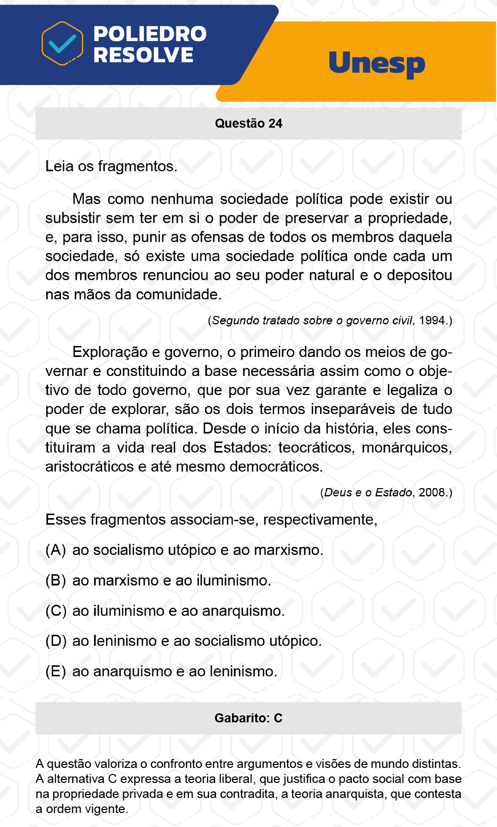 Questão 24 - 2ª Fase - UNESP 2023