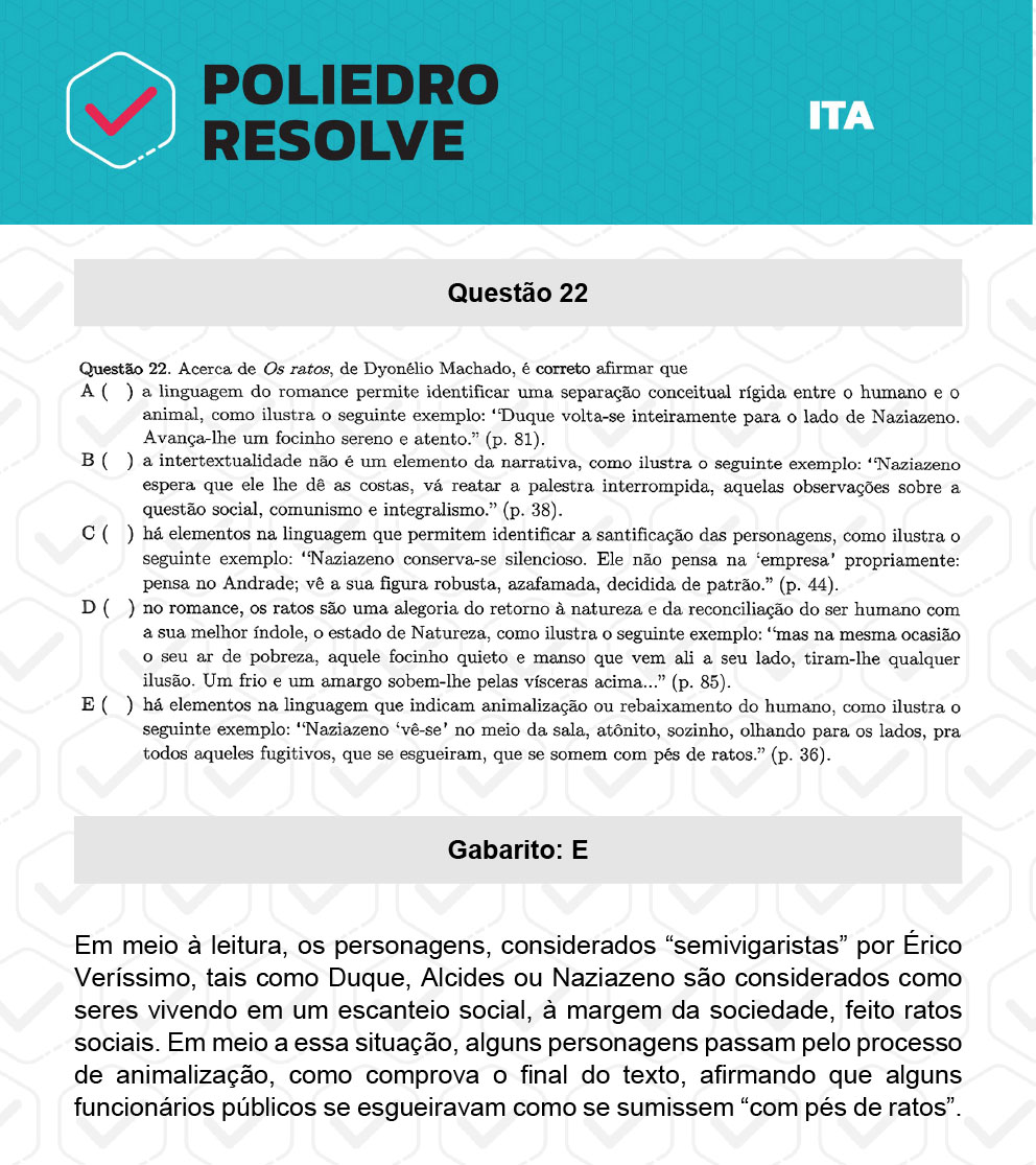 Questão 22 - 1ª Fase - ITA 2023