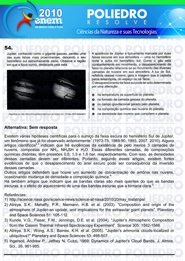 Questão 54 - Sábado (Prova azul) - ENEM 2010